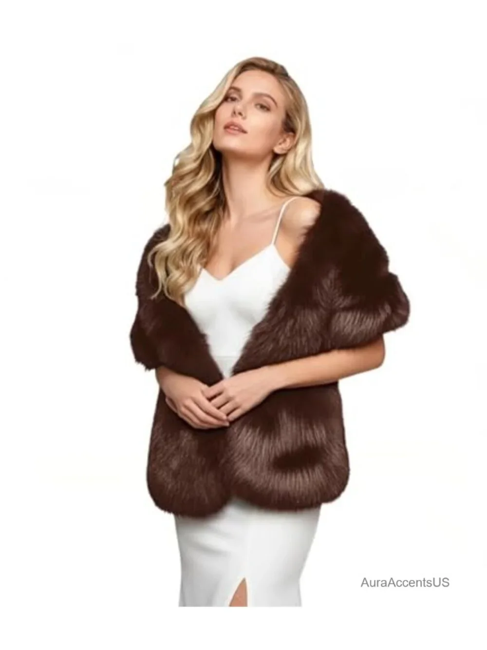 Faux Fur Collar Scarf Wrap Winter Shawl Stole Shrug Neck Warmer